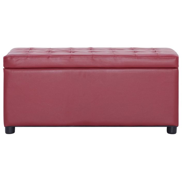 Pouf de rangement 87,5 cm Rouge bordeaux Similicuir - Photo n°3