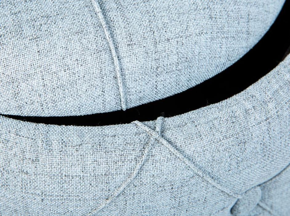Pouf de rangement tissu gris capitonné Yak - Photo n°5