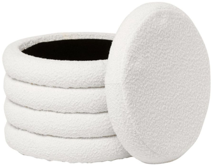 Pouf en tissu shearling avec rangement Kary - Photo n°7