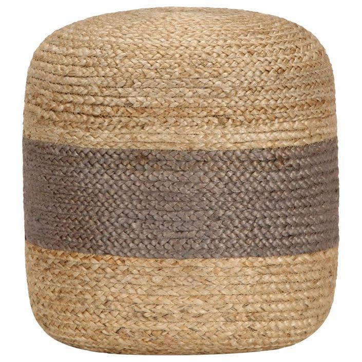 Pouf fait à la main Gris 40 x 45 cm Jute - Photo n°1