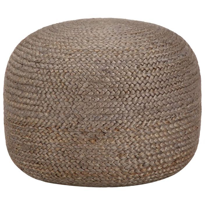 Pouf fait à la main Gris clair 45 x 30 cm Jute - Photo n°1