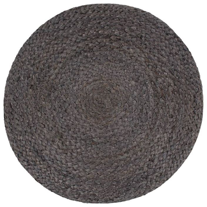 Pouf fait à la main Gris foncé 45 x 30 cm Jute - Photo n°3