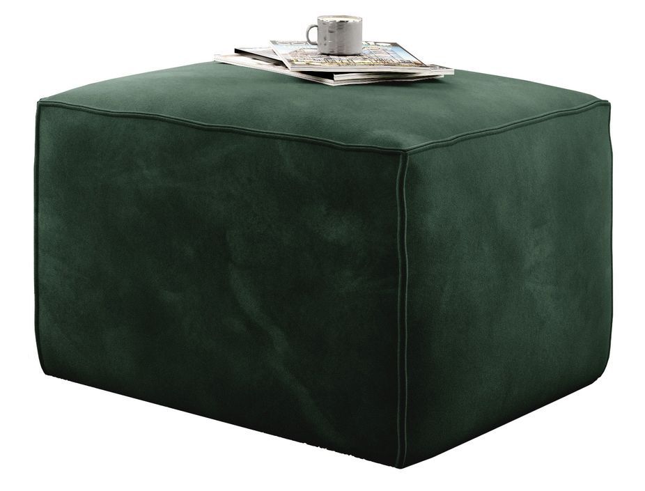 Pouf moderne velours vert anglais Willace 88 cm - Photo n°1