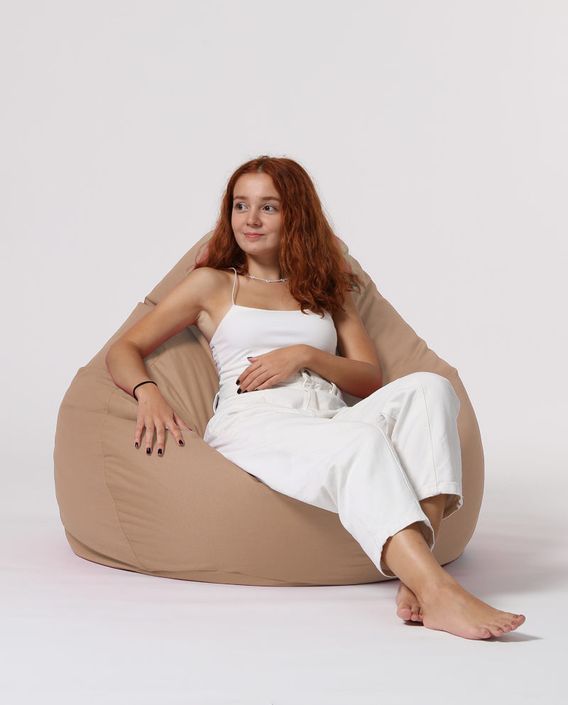 Pouf poire beige Premium XXL - Photo n°7