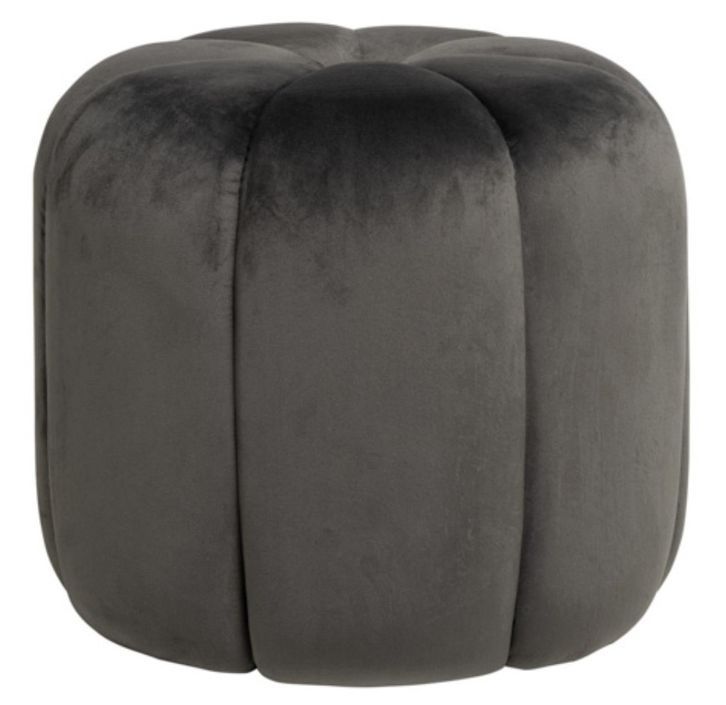 Pouf rond en velours Barko - Photo n°4