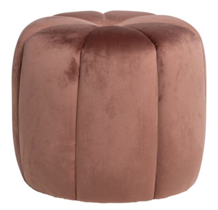 Pouf rond en velours Barko - Photo n°1