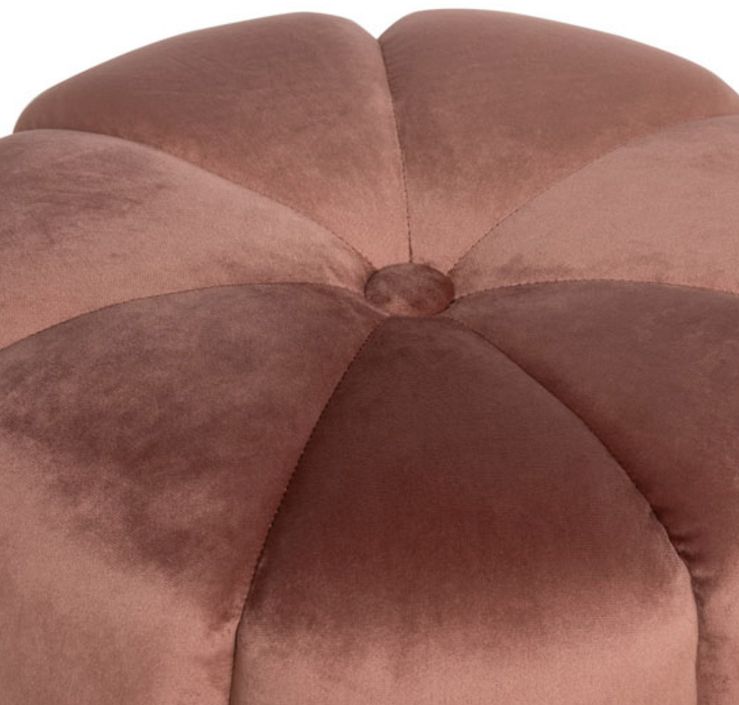 Pouf rond en velours Barko - Photo n°2