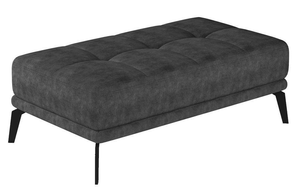 Pouf tissu suédine gris foncé Torpille 140 cm - Photo n°1