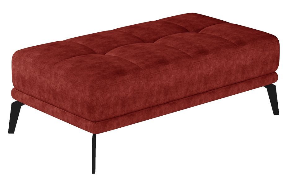 Pouf tissu suédine rouge tomette Torpille 140 cm - Photo n°1