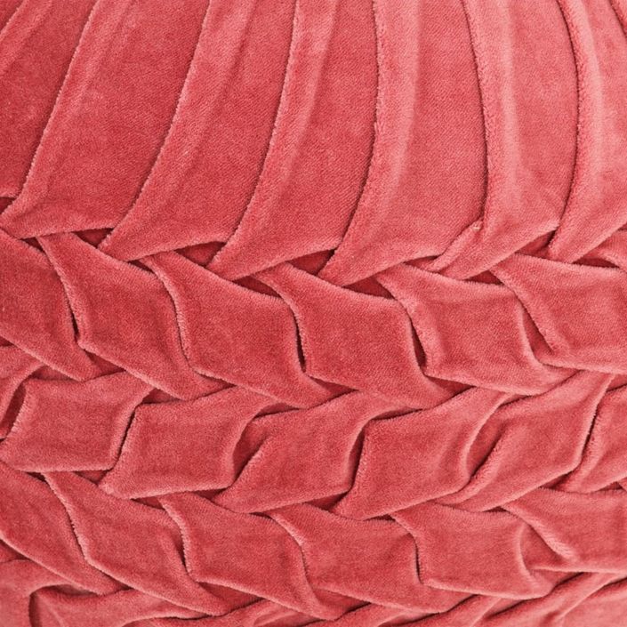 Pouf Velours de coton Design de sarrau 40 x 30 cm Rose - Photo n°2