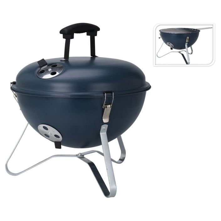 ProGarden Barbecue en forme de boule 37 cm bleu foncé - Photo n°1