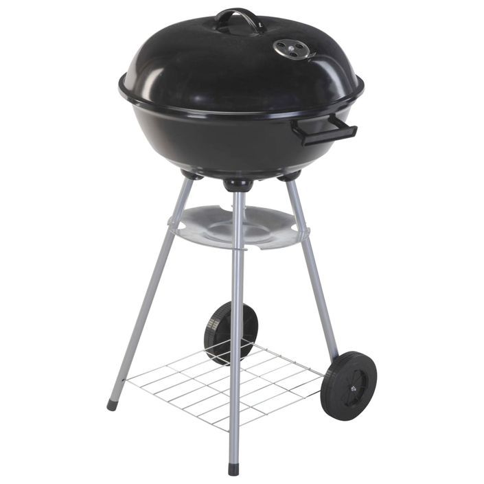 ProGarden Barbecue sous forme de bouilloire sur roues 46 cm Noir - Photo n°1