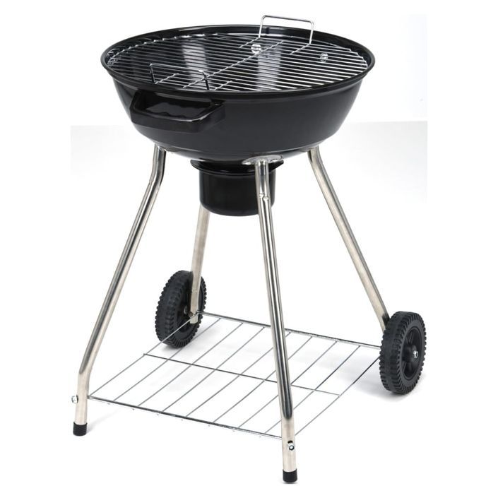 ProGarden Barbecue sur roues 47 cm noir - Photo n°2