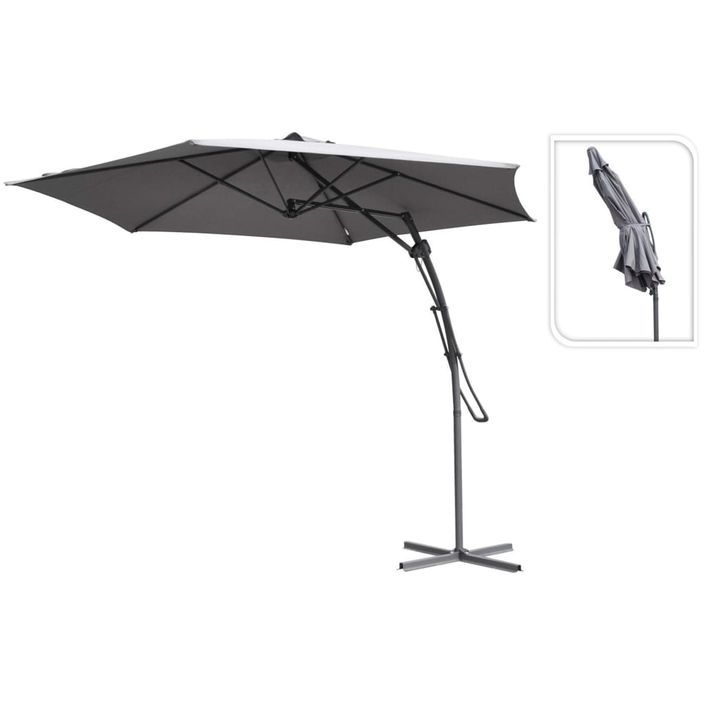 ProGarden Parasol suspendu Gris 300 cm - Photo n°1