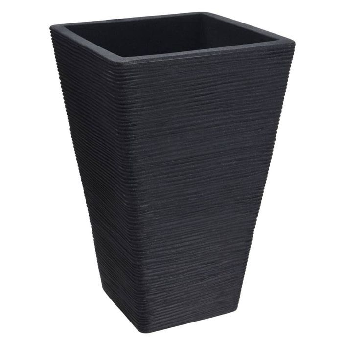 ProGarden Pot à fleurs nervuré carré 55 cm Anthracite - Photo n°1