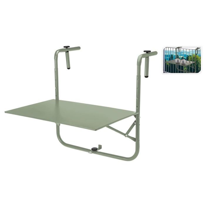 ProGarden Table de balcon Vert clair mat - Photo n°1