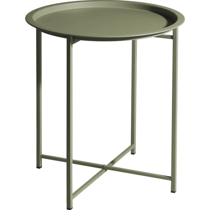 ProGarden Table ronde 46,2x52,5 cm Vert clair mat - Photo n°1