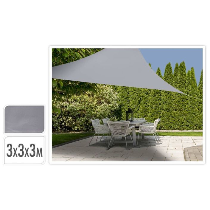 ProGarden Toile d'ombrage 3x3x3 m Gris Triangle - Photo n°2