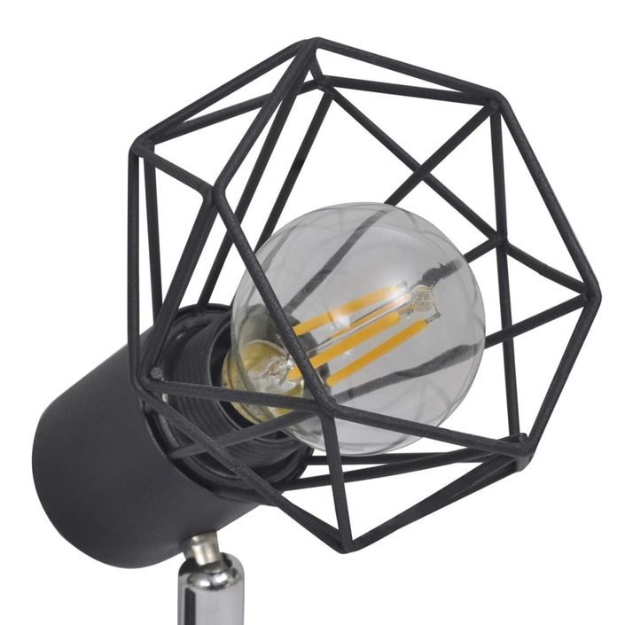 Projecteur Style industriel Noir avec 2 ampoules à filament LED - Photo n°5