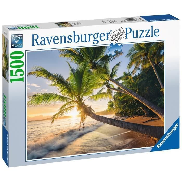 Puzzle 1500 pieces - Plage secrete - Ravensburger - Puzzle adultes - Des 14 ans - Photo n°1
