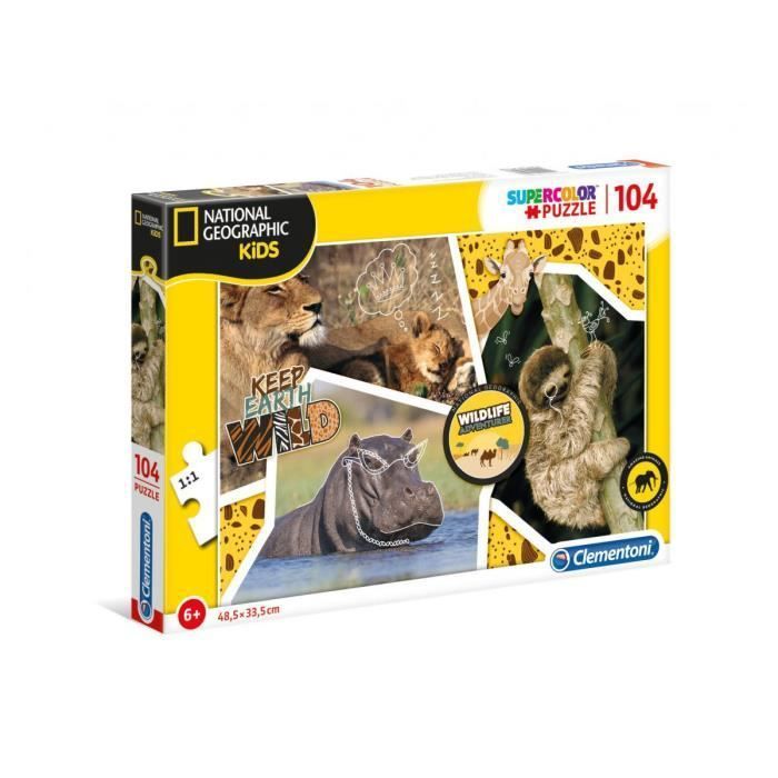 Puzzle Clementoni - National Geographic Kids - 104 pieces - Sauvage - Photo n°1