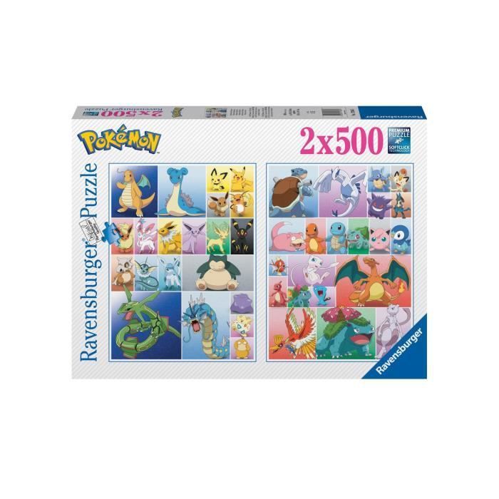 Puzzle Pokémon 2x 500 pieces - Collection de Pokémon - A partir de 12 ans - Ravensburger - Photo n°1