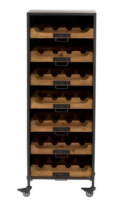Range bouteilles bois massif foncé Fred L 43.5 cm - Photo n°3