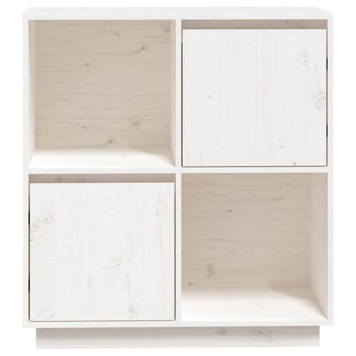 Rangement Blanc 74x35x80 cm Bois massif de pin - Photo n°6