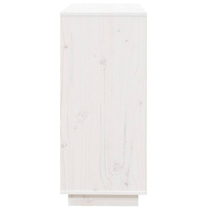 Rangement Blanc 74x35x80 cm Bois massif de pin - Photo n°7