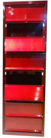 Rangement de bureau 8 cases métal rouge vernis Boarding - Photo n°1
