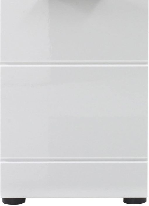 Rangement salle de bain 1 porte 1 tiroir en mélamié blanc brillant Kinzo - Photo n°8
