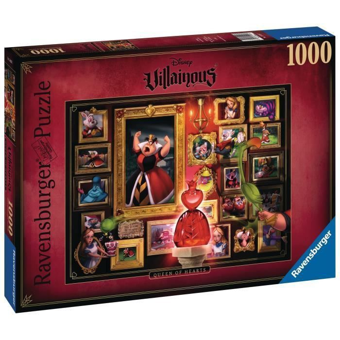 RAVENSBURGER - Puzzle 1000 pieces La Reine de coeur (Collection Disney Villainous) - Photo n°1
