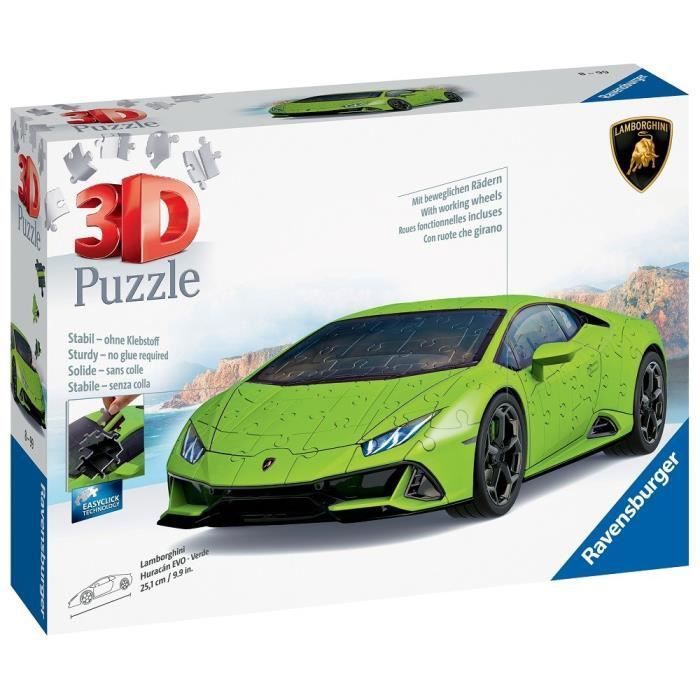 Ravensburger - Puzzle 108 pieces 3D Lamborghini EVO Ed verte - Photo n°1