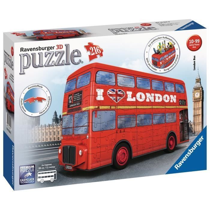 RAVENSBURGER - Puzzle 3D Bus londonien 216 pieces - Photo n°1