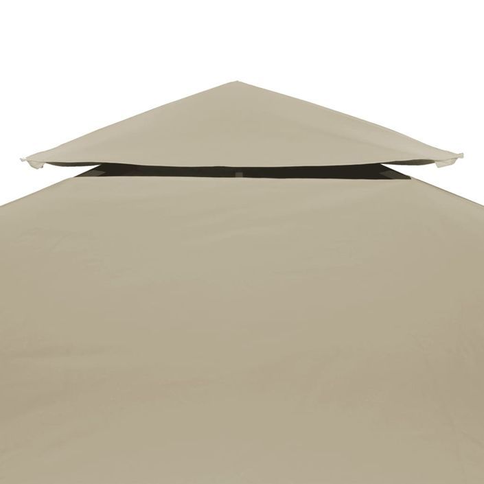 Recouvrement de remplacement d'auvent 310 g/m² 3 x 3 m Beige - Photo n°5