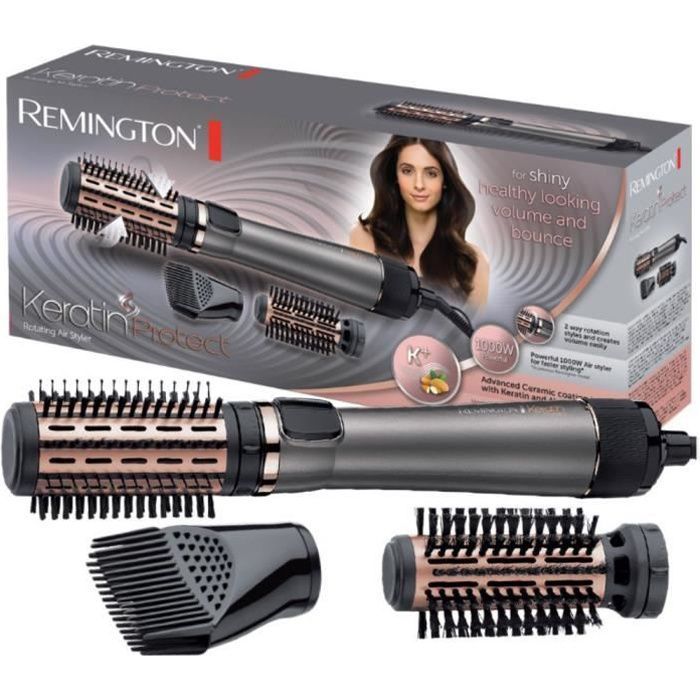 Remington AS8810 Brosse Cheveux Rotative Soufflante Chauffante Volume Keratin Protect, Soin Kératine Huile d'Amande - Photo n°1