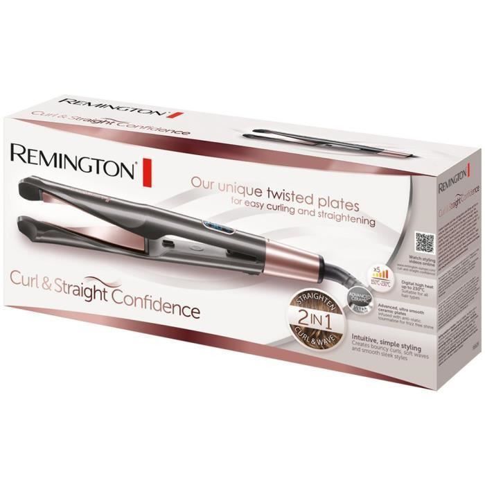 Remington S6606 Fer a Lisser, Fer a Boucler, Lisseur, Boucleur Curl Confidence Advanced Cermaic, Tourmaline, Antistatique - Photo n°4