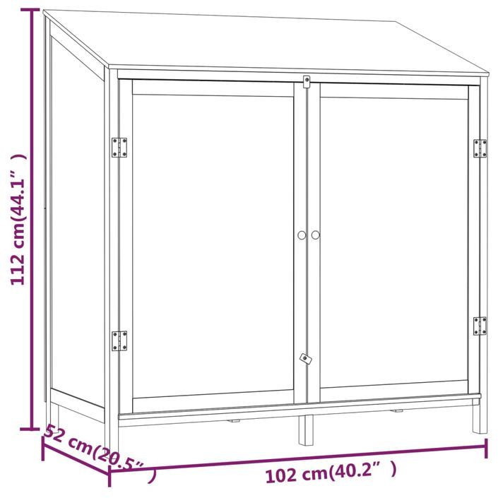 Remise de jardin 102x52x112 cm Bois de sapin solide - Photo n°7