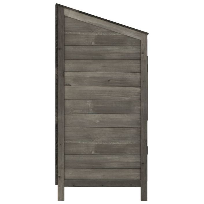 Remise de jardin Anthracite 55x52x112 cm Bois de sapin solide - Photo n°5