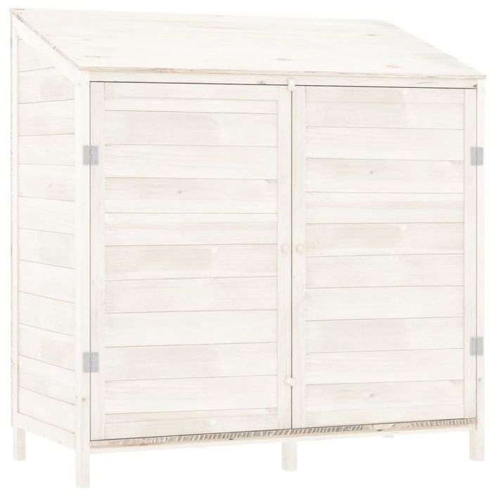 Remise de jardin Blanc 102x52x112 cm Bois de sapin solide - Photo n°2