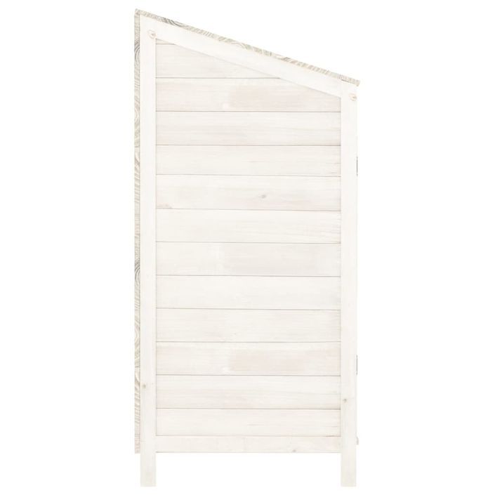 Remise de jardin Blanc 102x52x112 cm Bois de sapin solide - Photo n°5