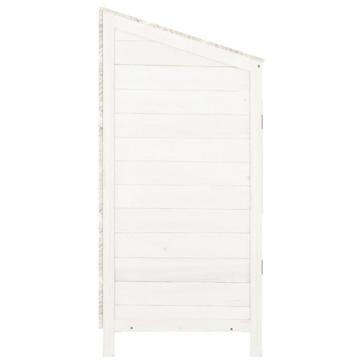 Remise de jardin Blanc 55x52x112 cm Bois de sapin solide - Photo n°5