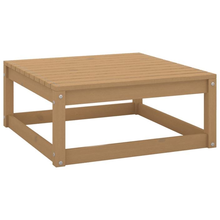 Repose-pied de jardin 70x70x30cm Marron miel Bois de pin solide - Photo n°1