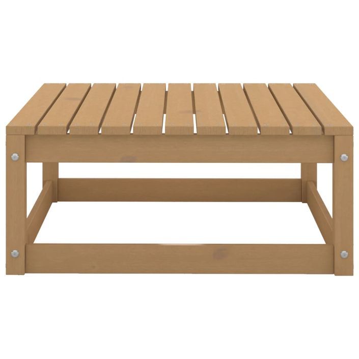 Repose-pied de jardin 70x70x30cm Marron miel Bois de pin solide - Photo n°2