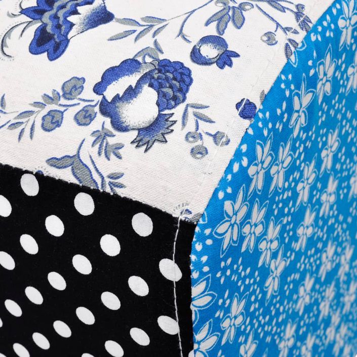 Repose-pied Design avec patchwork Bleu et blanc - Photo n°5