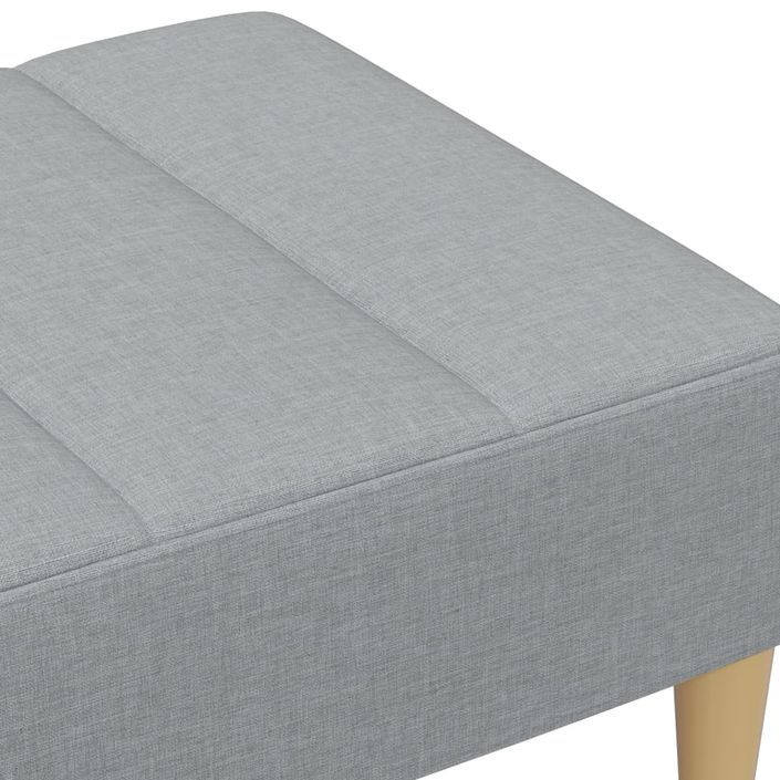 Repose-pied gris clair 77x55x31 cm tissu - Photo n°6