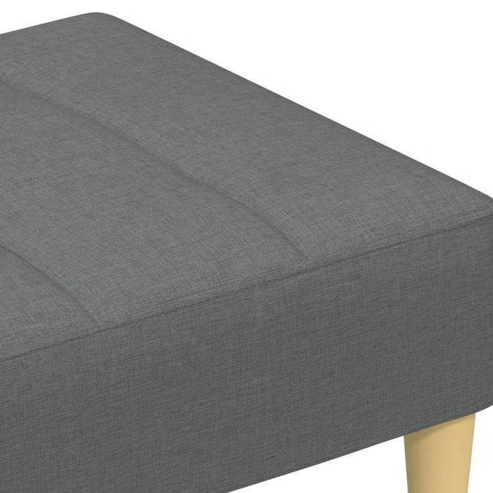 Repose-pied gris foncé 77x55x31 cm tissu - Photo n°6