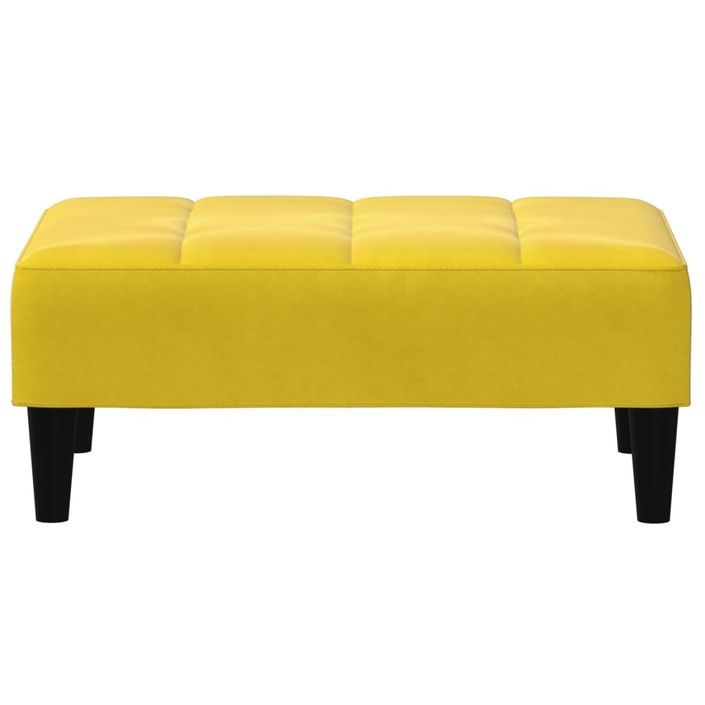 Repose-pied jaune 77x55x31 cm velours - Photo n°4