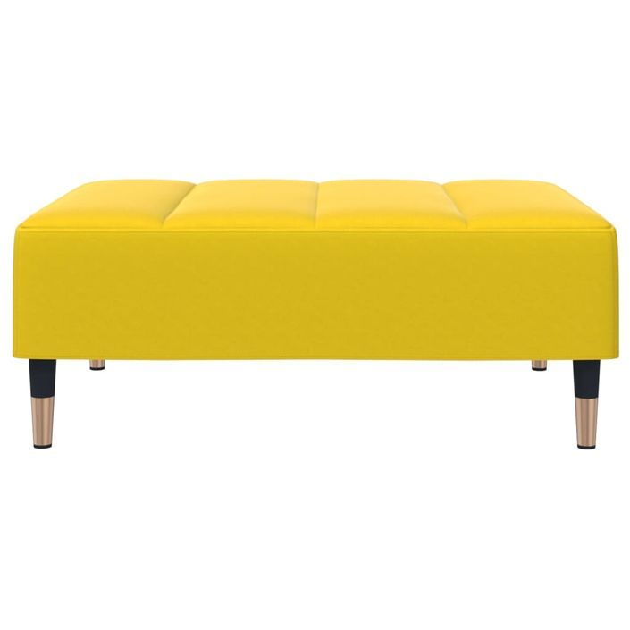 Repose-pied jaune 77x55x31 cm velours - Photo n°4