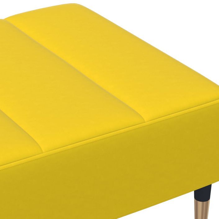 Repose-pied jaune 77x55x31 cm velours - Photo n°6